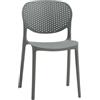 KONTE.DESIGN Set di 2 sedie MAIORCA in polipropilene grigio, impilabili