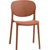 KONTE.DESIGN Set di 2 sedie MAIORCA in polipropilene terracotta, impilabili