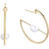 Duran Exquse-Orecchini creola Pearl, perla centrale orizzontale, argento dorato
