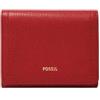 Fossil Logan Portafoglio clutch in pelle o poliestere per donna, 8.26 cm L x 3.18 cm W x 10.16 cm H, Rosso vino