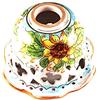 Generico Coppa in ceramica siciliana Santo Stefano di Camastra attacco piccolo E14 ricambio per lampadario lampada applique plafoniera decoro girasole