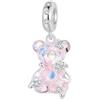 Luvhaha Charm con ciondolo orsetto colorato, in argento Sterling 925, pendente a goccia, adatto per bracciali e collane, Argento sterling