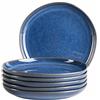 MÄSER Serie Cordelia, set di piatti da dessert per 6 persone in gres di alta qualità, servizio da tavola da 6 pezzi, stampi irregolari; gres, blu reale