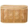 DRW Set di 2 scatole portaoggetti in rattan naturale 60 x 38 x 30 cm
