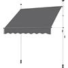 Yaheetech Tenda da Sole per Balcone Esterno Veranda a Bracci Estensibili con Manovella Regolabile Telo Avvolgibile Retrattile Resistente ai Raggi UV Telaio Telescopico Senza Forare 200 x 120 cm Grigio