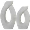 DRW Set di 2 vasi a Forma di Ceramica in Beige Sabbia 27x9x47 cm