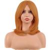 MapofBeauty 18 Pollic/ 45 cm Medio Lunghezza Layered Con Frange Lisci Sintetico fibra Shoulder Lunghezza Capelli Parrucche (Arancione)