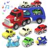 seveclotree Giochi Bambini 2 Anni,7 in 1 Camion Macchinine con Suoni e Luci,Camion Giocattolo per Bambini,Regalo Bambino 2 3 4 Anni