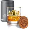 CROWNLY CRYSTAL® Regalo Uomo Compleanno Anniversario Per Lui Bicchieri Whisky Personalizzati Zio Colleghe Idee (H)
