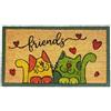 Tex family Tappeto Ingresso Esterno in Cocco - Zerbino Antiscivolo Friends con Gattini Colorati - 40x70 cm