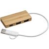 Hub Usb 3 porte in bamboo personalizzabile Eco Charger Bamboo personalizzate o neutre