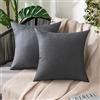 MIULEE 2 Pezzi all'Aperto Copricuscini Impermeabile Federe per Cuscino Decorativi Moderni in Poliestere Cuscini in Lino per Divano Sedie Picnic Camera da Letto 40x40 cm Grigio Scuro