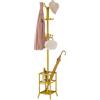 FAVOOSTY Appendiabiti con Portaombrelli, Appendiabiti con 12 Ganci, Supporto per Giacche, in Piedi, per Soggiorno, Camera da Letto (Oro)