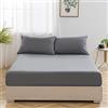 Generic Lenzuolo con angoli extra profondi in 100% cotone 30 cm, elasticizzato, per letto singolo, matrimoniale, king size, super king size (antracite, super king)