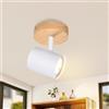 Deboola LED lampada da soffitto 1 fiamma - lampada da soffitto vintage in legno, spot soffitto girevole GU10, proiettore parete per salotto, senza lampadine