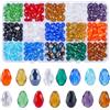 SOFPLATE 1 scatola 300 pezzi 15 colori Perline di Vetro A Goccia Foro Verticale 12mm Perline di Cristallo Sfaccettato Perline Acchiappasole Cristallo di Vetro Alla Rinfusa per La Creazione di Gioielli
