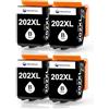 MEGOFFICE 202XL Cartucce d'inchiostro compatibili per Epson 202 XL per la stampante Expression Premium XP6000 XP6005 XP6100 XP6105 (4 nero)