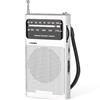 Tendak Radio Portatile, Radiolina Portatile FM/AM, Radiolina Tascabile con Eccellente Ricezione, Facile da Usare, Jack per Cuffie - Bianco