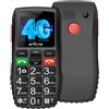 artfone Cellulare 4G per anziani senza contratto, Dual SIM, con pulsante di emergenza per pensionati, con grande tasto, con caricatore e fotocamera, batteria da 1800 mAh, lunga standby senior, C1 4G