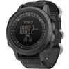 findtime Orologio militare da uomo con bussola contapassi altimetro barometro digitale sportivo 5ATM impermeabile nylon orologi da polso nero, Nero , cinghia