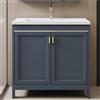 HARELA Mobile lavabo bagno con lavandino in ceramica, Mobile Bagno A Terra con Rubinetto Dell'Acqua Calda e Fredda, Armadietto Autoportante per Soggiorno, Cucina, Ufficio, Armadio(80cm/31.5in)