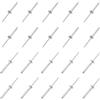 QUARKZMAN 5mm x 35mm Cieco Rivetti x 30pz Alluminio/Acciaio Aperto Fine Rivetto per Metallo e Plastica e Pelle, [Argento Tono]