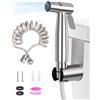 SOSALUK Kit doccetta WC per bidet WC doccia WC con gancio serbatoio acqua + tubo flessibile per doccia telescopico spruzzatore per igiene personale in bagno