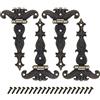 Create idea 4PCS Bronzo Antico Cerniere Retro Intagliato Cerniere Mobili In Legno Decorazione Cancello In Metallo Hardware per Vintage Scatola di Legno Armadio Cassetto Gioielli Storage Box