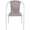 Este Sedia da Esterno Intrecciata con braccioli, Struttura Tubolare in Acciaio al Carbonio, Bianco, Esté