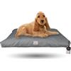 Ligo Tommy - Materasso per Cani Idrorepellente, Realizzato in Italia. Cuscino Sfoderabile Lavabile Cuccia per Cane uso Interno Esterno.Materassino cani. (M: 100 x 60 cm, GRIGIO)