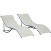 VivaGarden Coppia di Lettini Prendisole Mare Professionale Spiaggia Giardino Pieghevole in Alluminio e Textilene 61x165x63 cm colore Beige - 540B