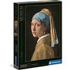 Clementoni- Museum Collection, Girl with Pearl, E.V, Adulti 1000 Pezzi, Arte, Puzzle Quadri, Made in Italy, Multicolore, 39614