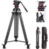 NEEWER 78 Treppiede Video, Fibra Carbonio, Treppiede per Fotocamere a Sgancio Rapido, Testa Fluida Smorzante Regolabile, Piastra QR Doppia Modalità, Carico 22lb,LL35