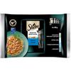 SHEBA Selection Select Slices Sapori di pesce 4x85g Alimento umido completo in salsa per gatti bocconcini con salmone e merluzzo nero, pesce bianco, pesce oceanico, merluzzo