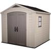 Keter Casetta da giardino keter factor 8x8 in resina colore beige con porta battente doppia 256,5x255x243 cm