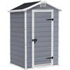Keter Casetta da giardino keter manor 4x3 in resina colore grigio con porta battente singola 129x103x196 cm