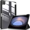 FINTIE Custodia per iPad Pro 11 2022/2021/2020/2018 (4ª/3ª/2ª/1ª Generazione) con Pencil Holder, Antiurto Sottile Leggero Posteriore Trasparente Cover Case, Nero