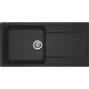ELLECI Lavello Cucina 1 Vasca da Incasso con Gocciolatoio Larghezza 100 cm materiale Granitek colore Nero 40 - LG248040 Life 480
