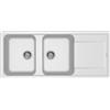 ELLECI Lavello Cucina 2 Vasche da Incasso con Gocciolatoio Larghezza 116 cm materiale Granitek colore Bianco 68 - LG250068 Life 500
