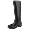 QUEEN HELENA Stivali di Pelle con Tacco Zip Laterale Semplici Invernali Donna L46 Nero 36