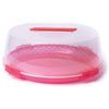 Excelsa Copritorta da Trasporto con Maniglie e Chiusura di Sicurezza, Diametro 32 cm, Plastica, Rosso