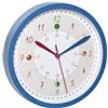 TFA Dostmann orologio da parete analogico per bambini Tick & Tack, 60.3058.06.90, colorato, per imparare a leggere l'ora, con segni, colorato, blu
