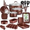 NutriChef Set 20 Pezzi Pentole e Padelle Antiaderenti, Manici Cool-Touch, Sicure per Gas, Elettrici e Induzione, Facili da Pulire