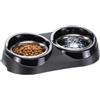 Ferplast Duo Feed Portaciotole in plastica con ciotole in acciaio per cani e gatti Mis. 01