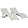 Easycomfort Set 2 Sdraio da Giardino Pieghevoli, Lettino Prendisole in Alluminio e Textilene, 61x165x63 cm