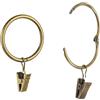 Hisxus 40 clip apribili per tende con anelli, in ottone anticato, 3,2 cm, in metallo resistente, decorazione per tende, antiruggine, per bagno, soggiorno e camera degli ospiti