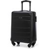 WITTCHEN Valigia da Cabina Trolley Bagaglio a Mano Valigia a rotelle Valigia piccola Trolley guscio duro in ABS con 4 ruote spinner Serratura a combinazione Maniglia telescopica Globe Line nero