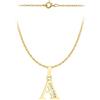 CARISSIMA Pendente con iniziale A in cubic zirconia 10 x 12 mm su collana con catena Prince of Wales da 0,4 mm in oro giallo 9 ct di lunghezza 46 cm/18 pollici