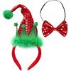 W WIDMANN MILANO Party Fashion WIDMANN 04162 - Mini Cappello Babbo Natale con 2 Campanellini E Farfallino in Paillettes, Adulto Unisex, Party, Feste A Tema