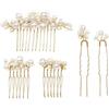 LIUJZZJ Pettinino da sposa con strass argentato con perle accessorio per capelli per donne e ragazze stile9